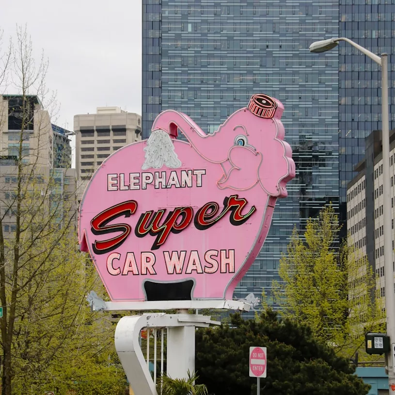 Elephant Super Car Wash signage